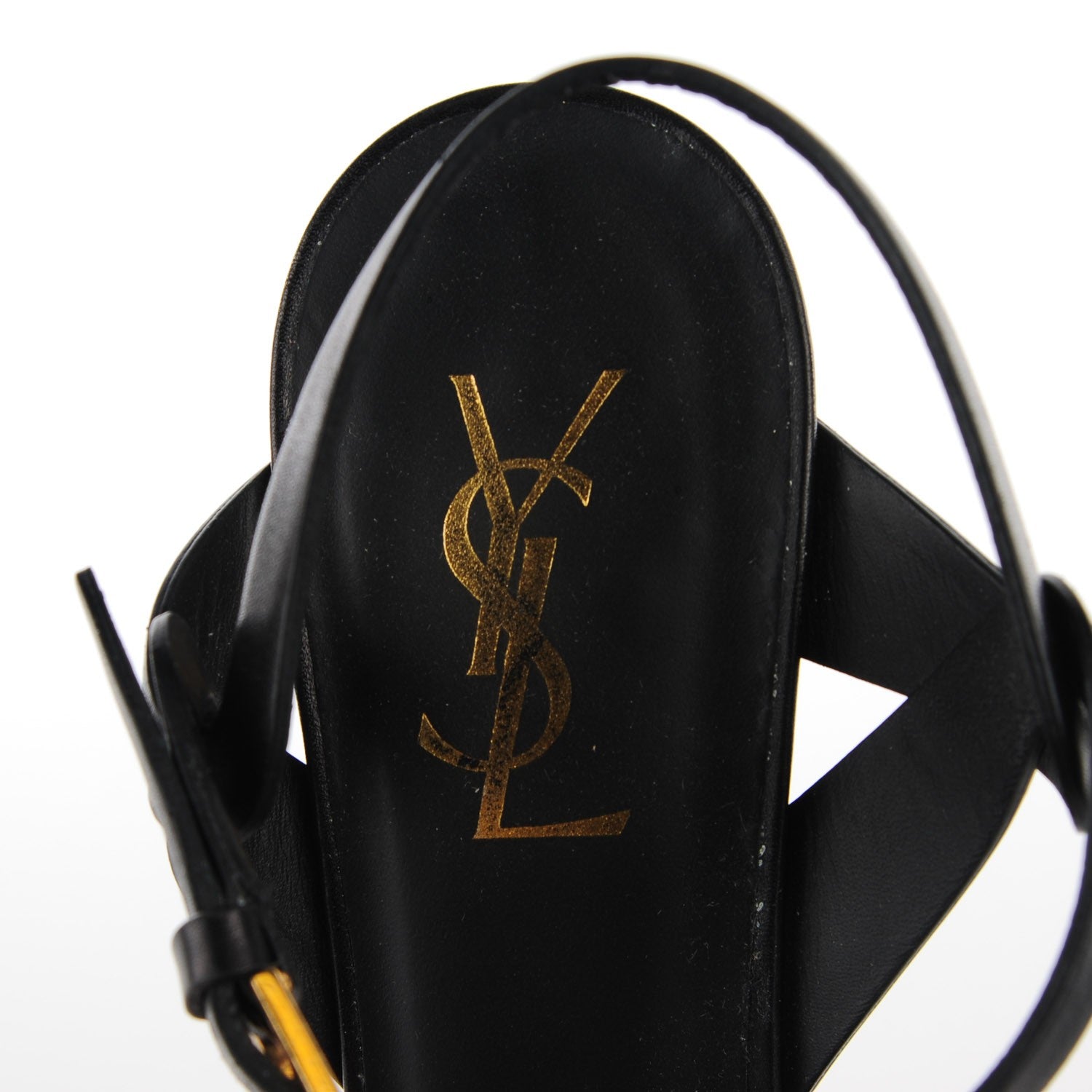 Saint Laurent Calfskin Tribute 75 Platform Sandals 39 Black 7 of 7