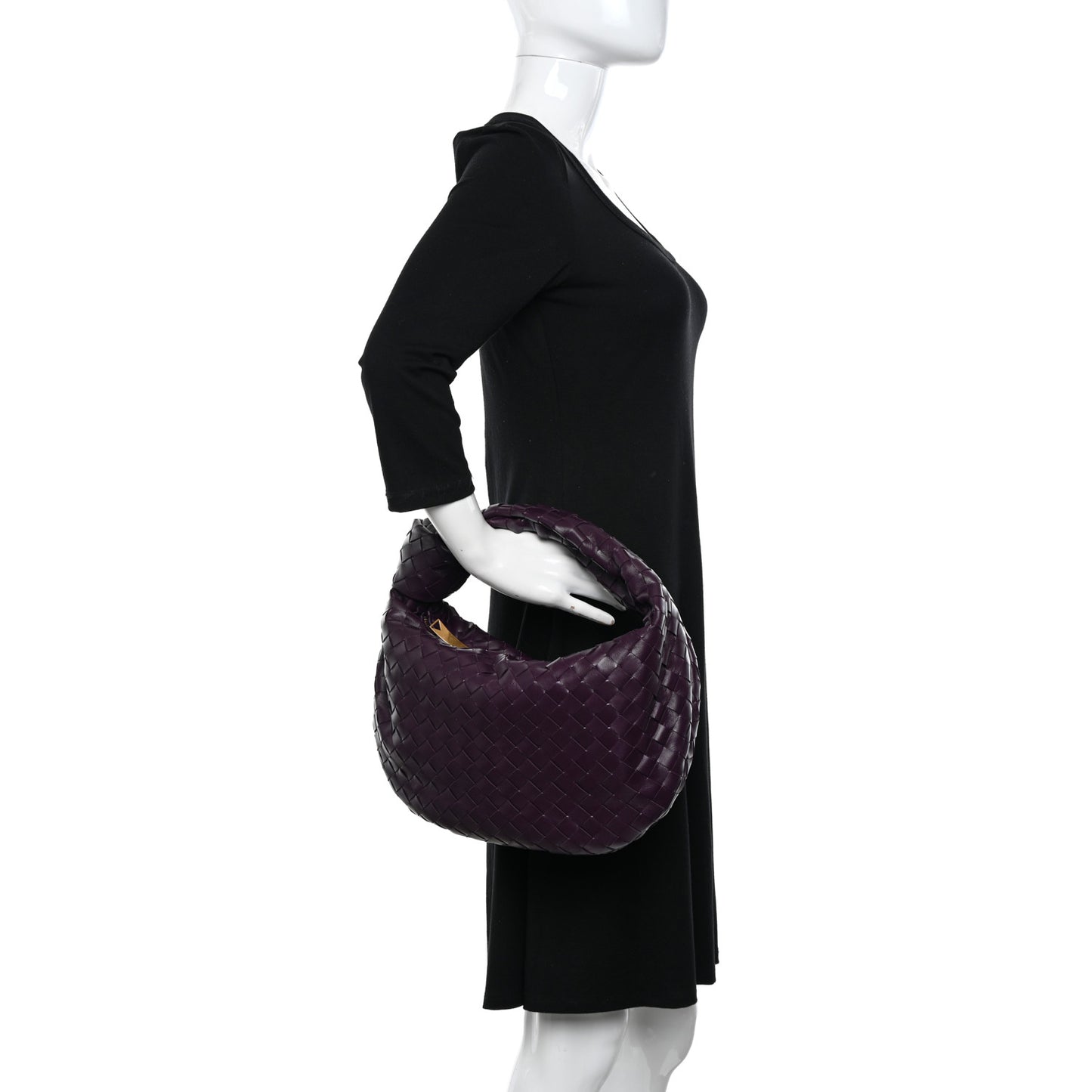 Nappa Intrecciato Teen Jodie Hobo Eggplant