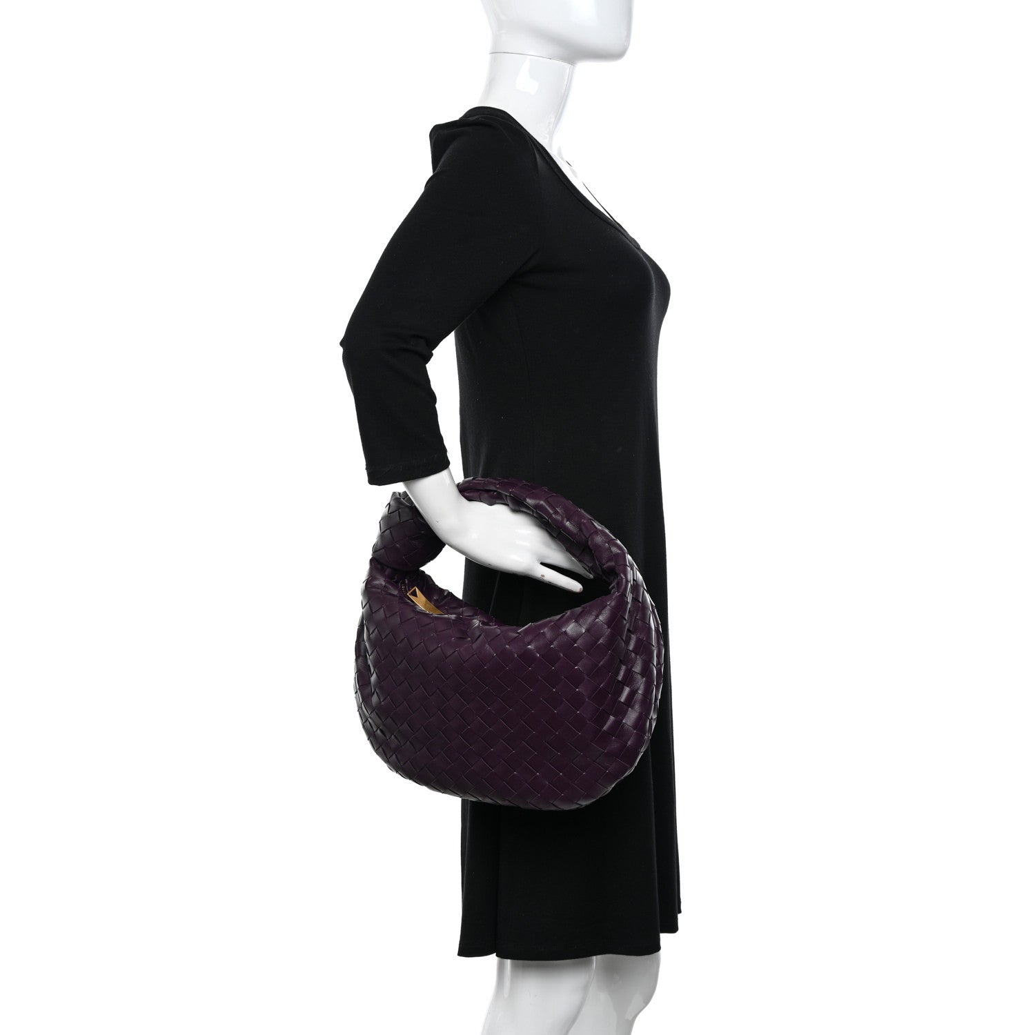 Bottega Veneta Nappa Intrecciato Teen Jodie Hobo Eggplant 2 of 10