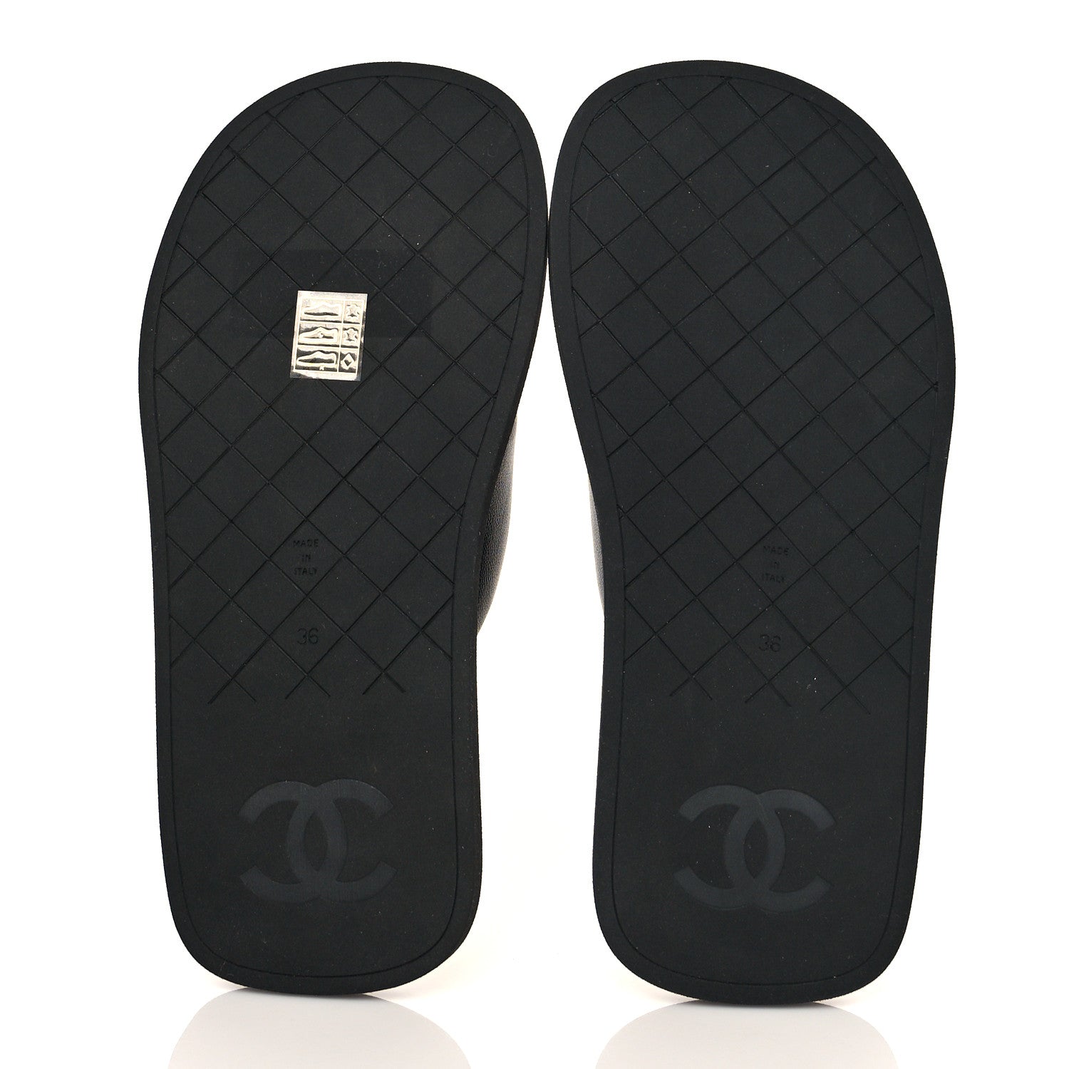 Chanel Lambskin Padded Pool Thong Sandals 36 Black 5 of 9
