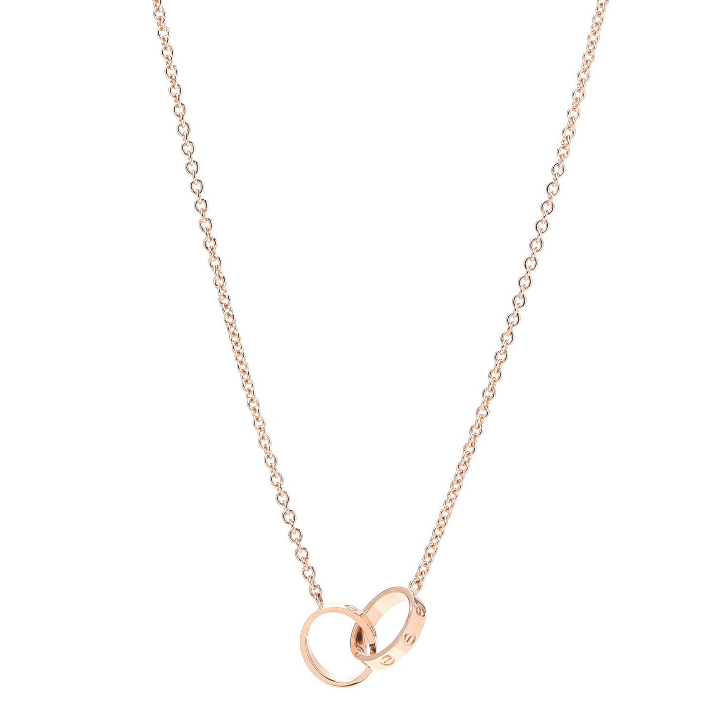 18K Pink Gold Interlocking LOVE Necklace