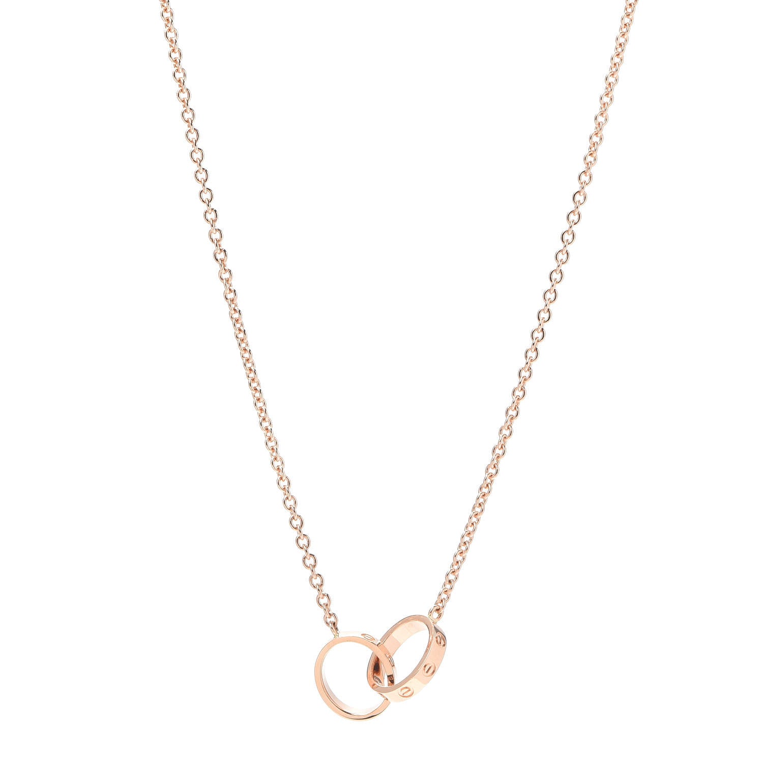 Cartier 18K Pink Gold Interlocking LOVE Necklace 1 of 6