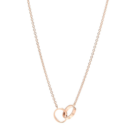 Cartier 18K Pink Gold Interlocking LOVE Necklace 1 of 6
