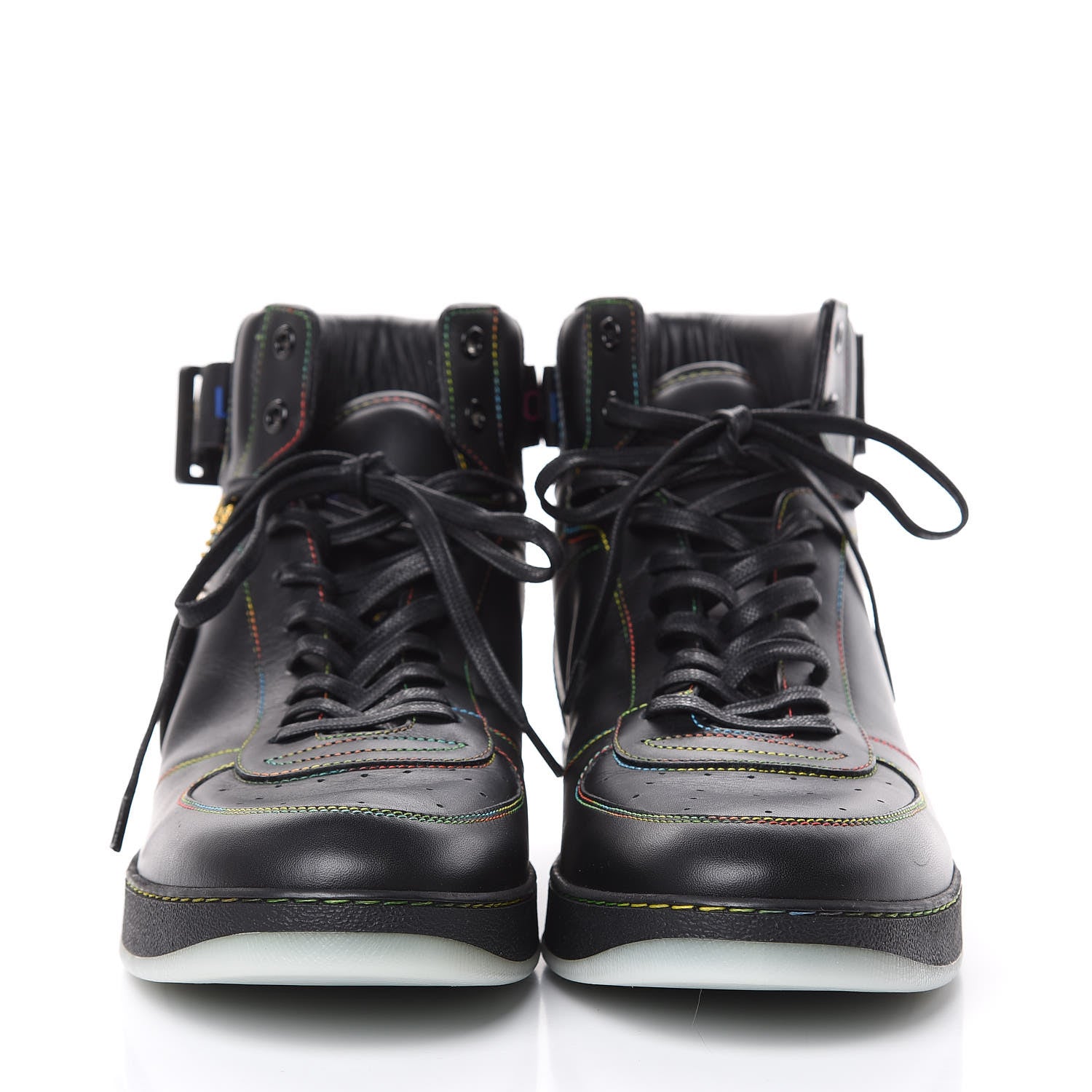 Louis Vuitton Calfskin Rivoli High Top Sneakers 10 Black Multicolor 2 of 8