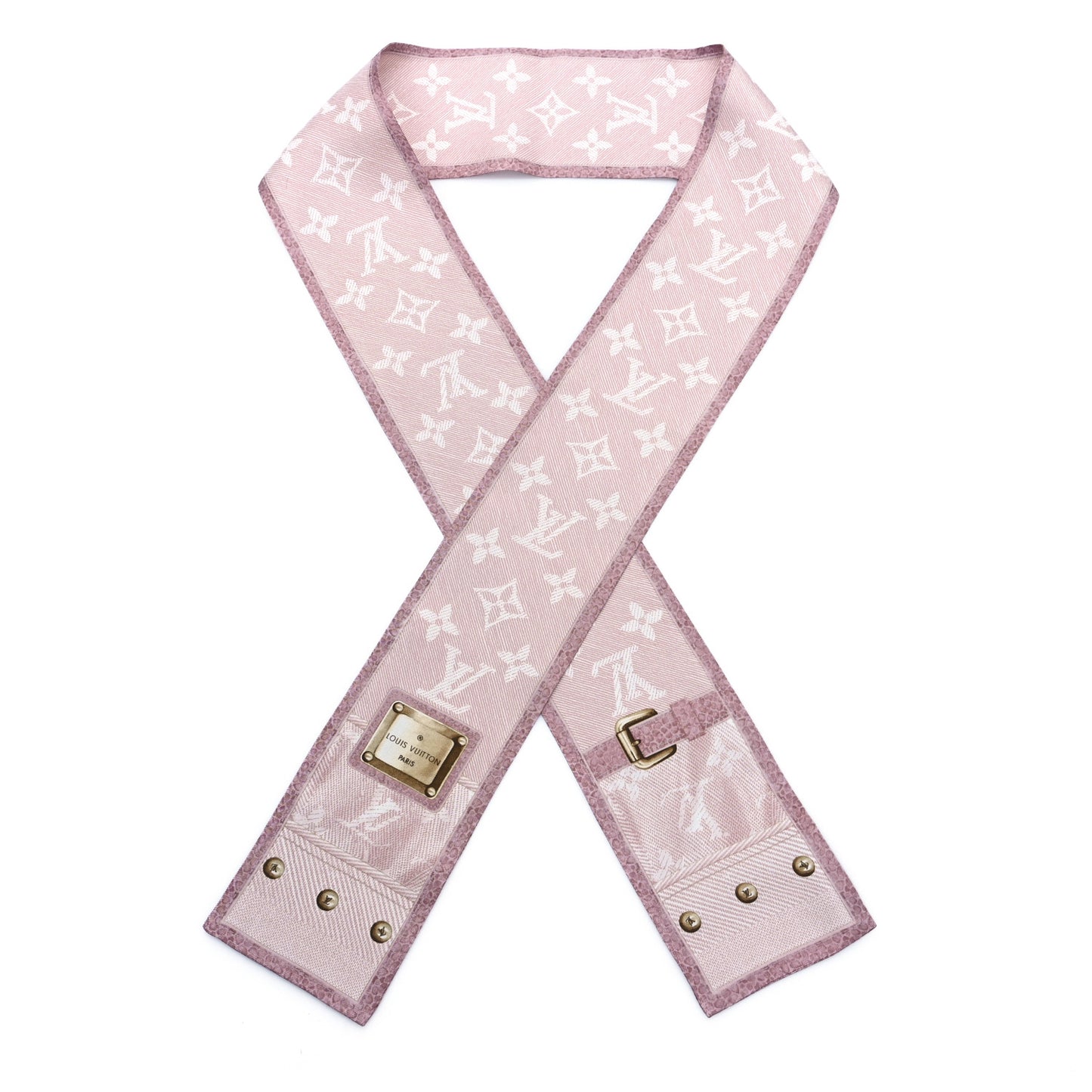 Silk Monogram New Denim Bandeau Rose Clair