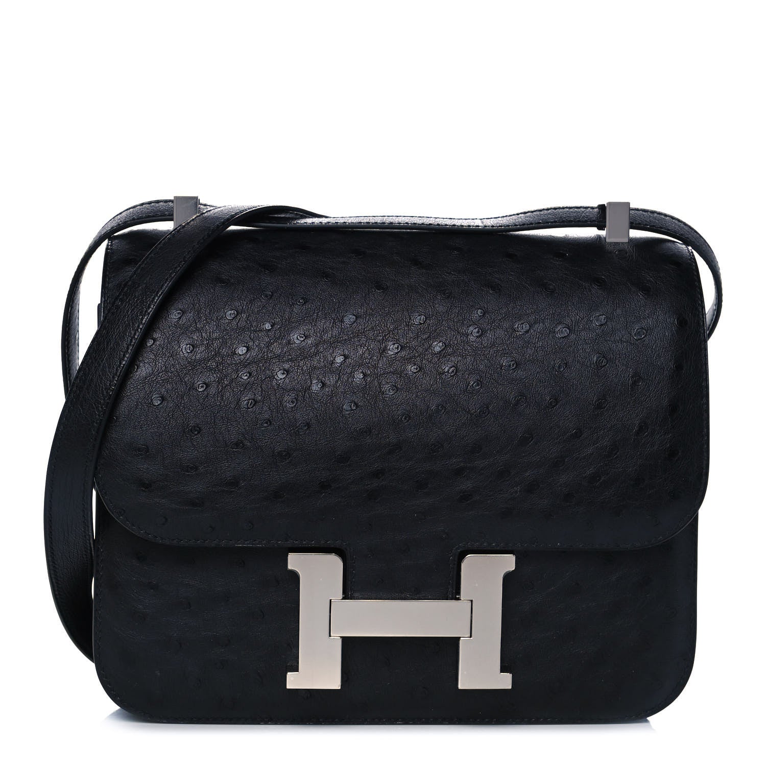 Hermes Ostrich Constance 24 Black 1 of 10