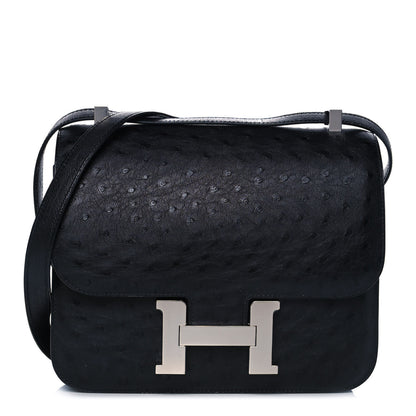 Hermes Ostrich Constance 24 Black 1 of 10