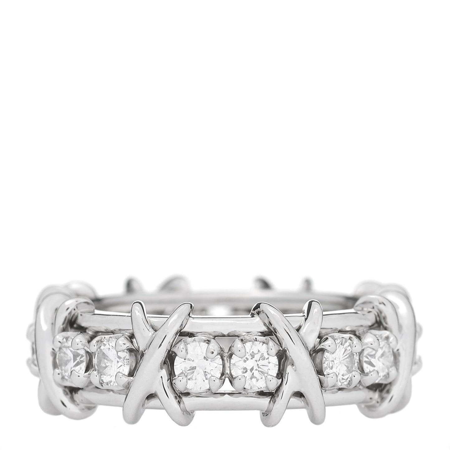 Platinum Diamond Schlumberger Sixteen Stone Ring 54 7