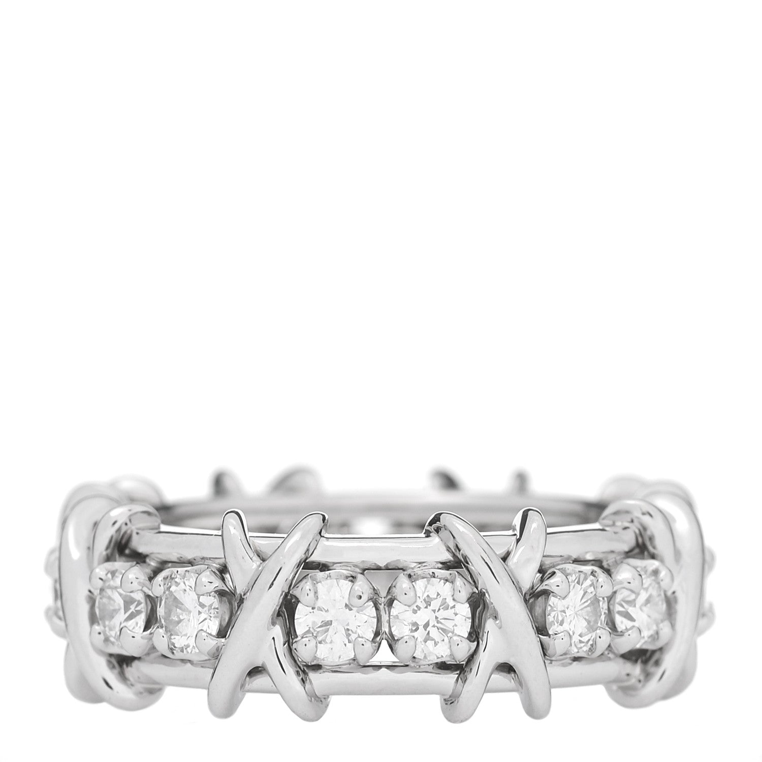 Tiffany Platinum Diamond Schlumberger Sixteen Stone Ring 54 7 3 of 6