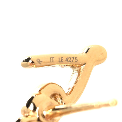 Louis Vuitton Metal LV Script Stud Earrings Gold 4 of 5