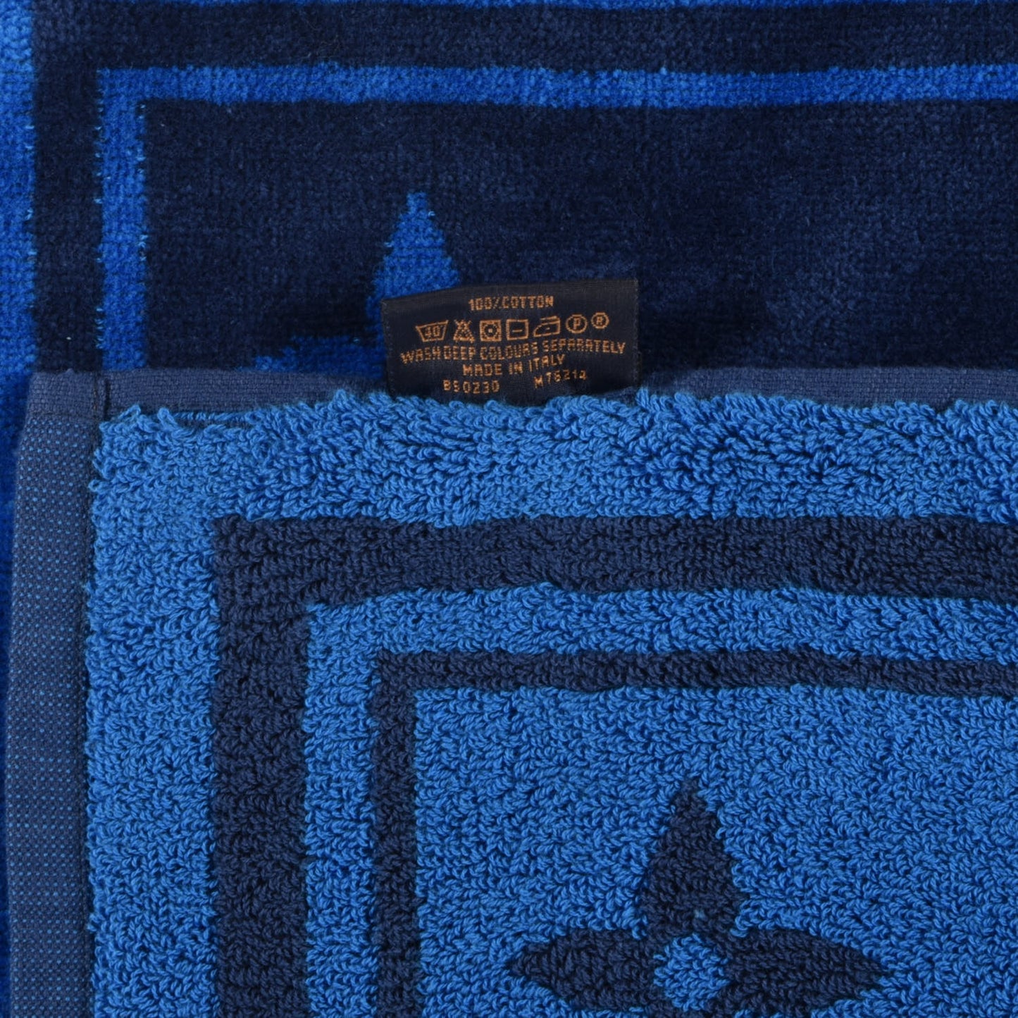 Cotton Monogram Beach Towel Blue