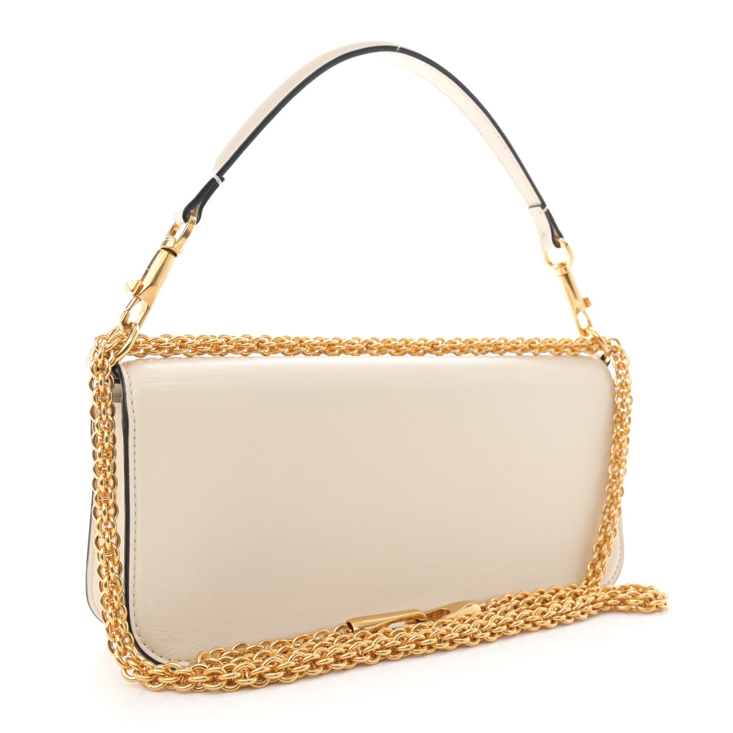 Valentino Garavani Calfskin Vlogo Loco Shoulder Bag Light Ivory 3 of 10