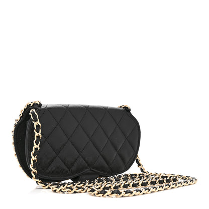 Chanel Caviar Quilted Chain Glasses Case Black 3 of 10