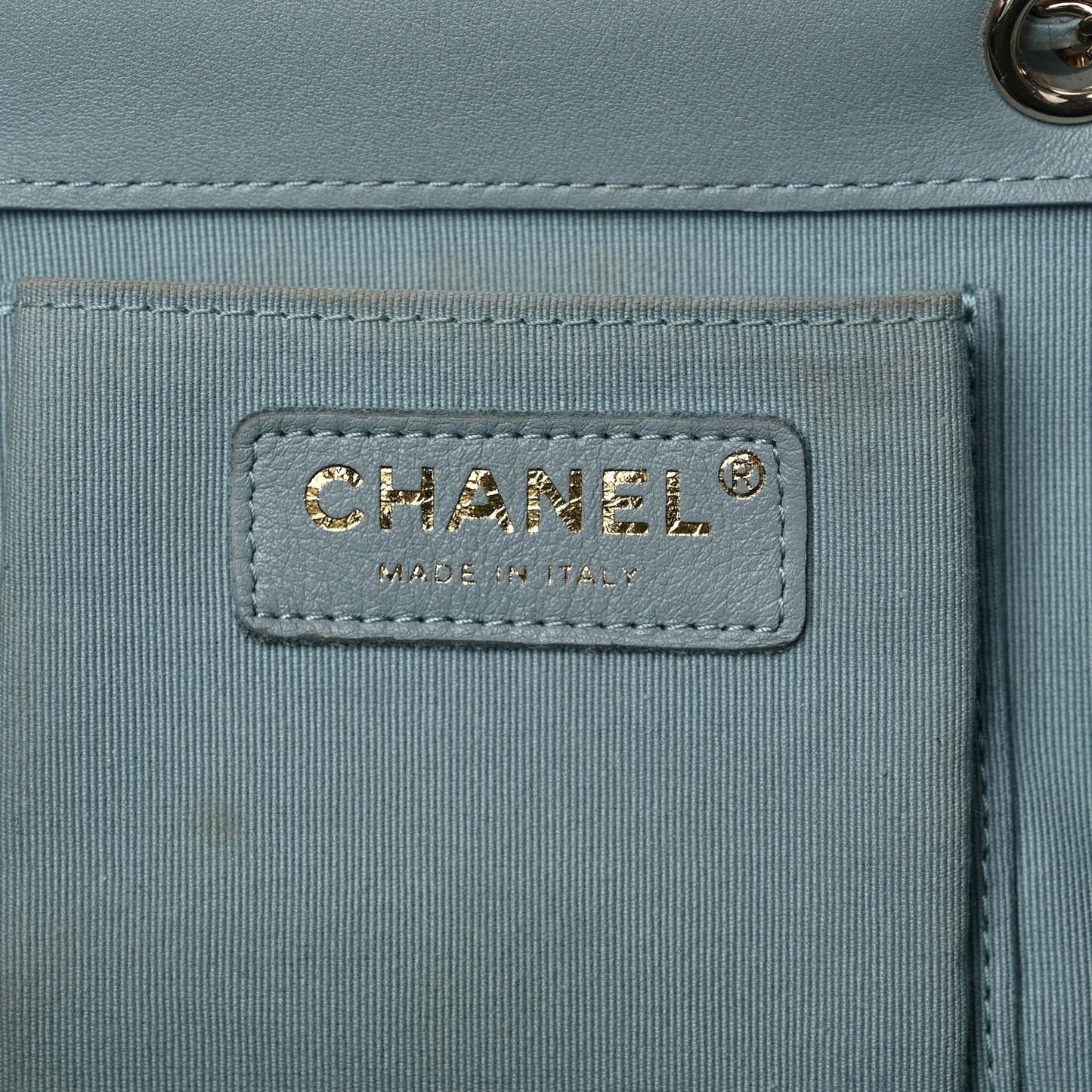Lambskin Quilted Large Duma Drawstring Backpack Light Blue