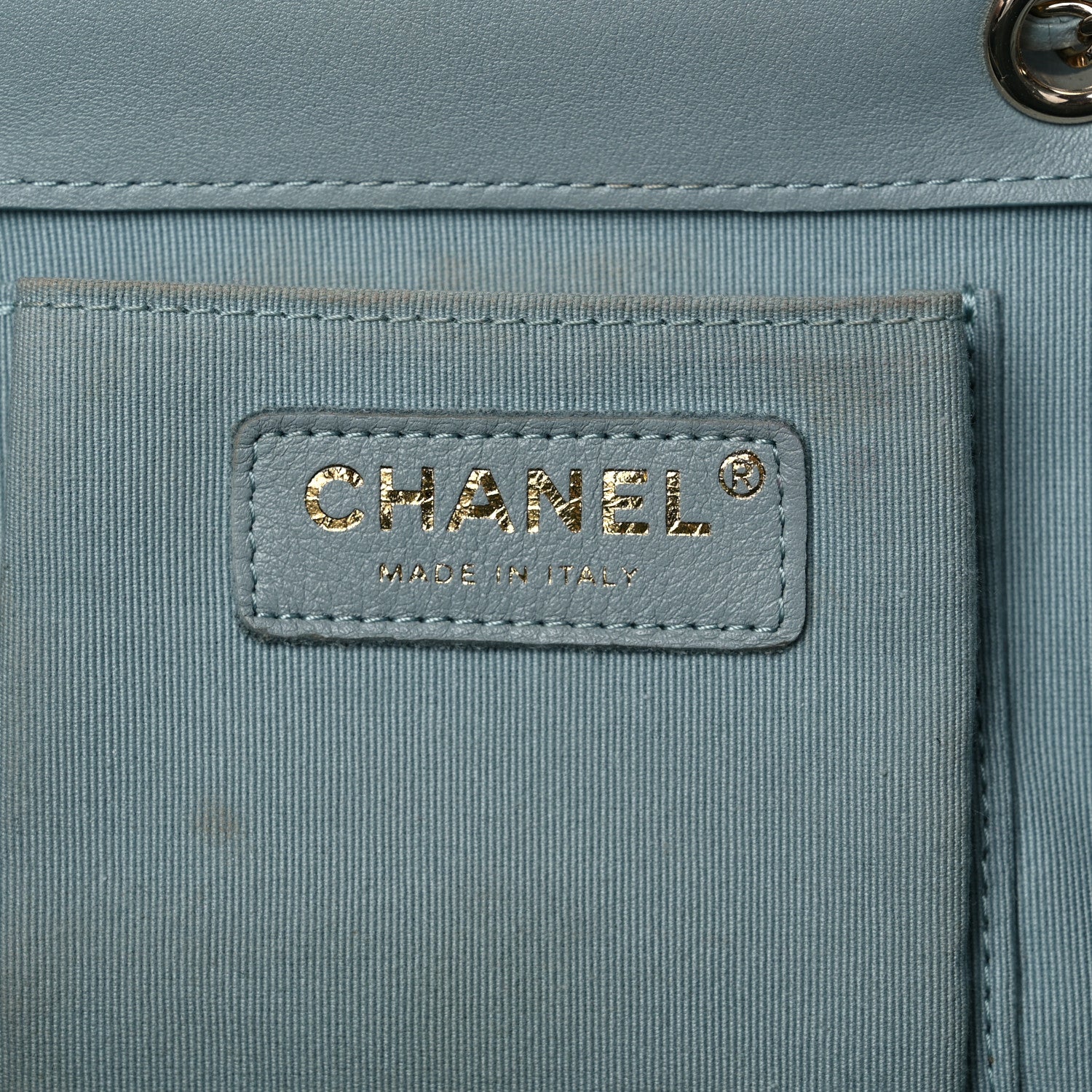 Chanel Lambskin Quilted Large Duma Drawstring Backpack Light Blue 6 of 12