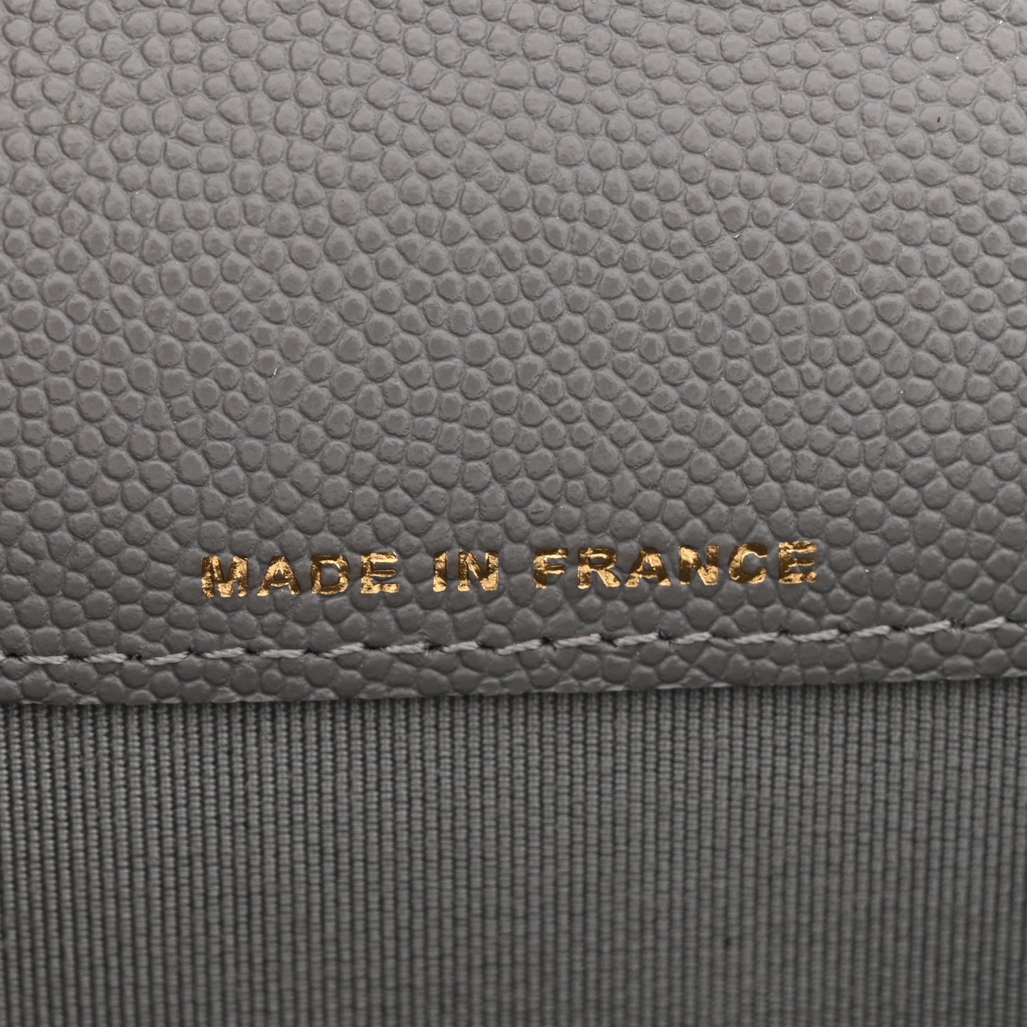 Caviar Quilted Flap Card Holder Wallet Grey