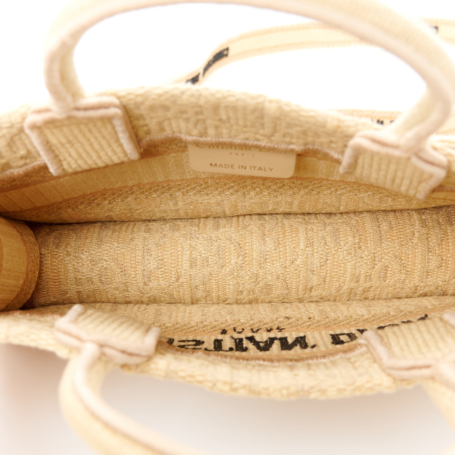 Christian Dior Raffia Oblique Mini Toile De Jouy Book Tote With Strap Beige 4 of 10