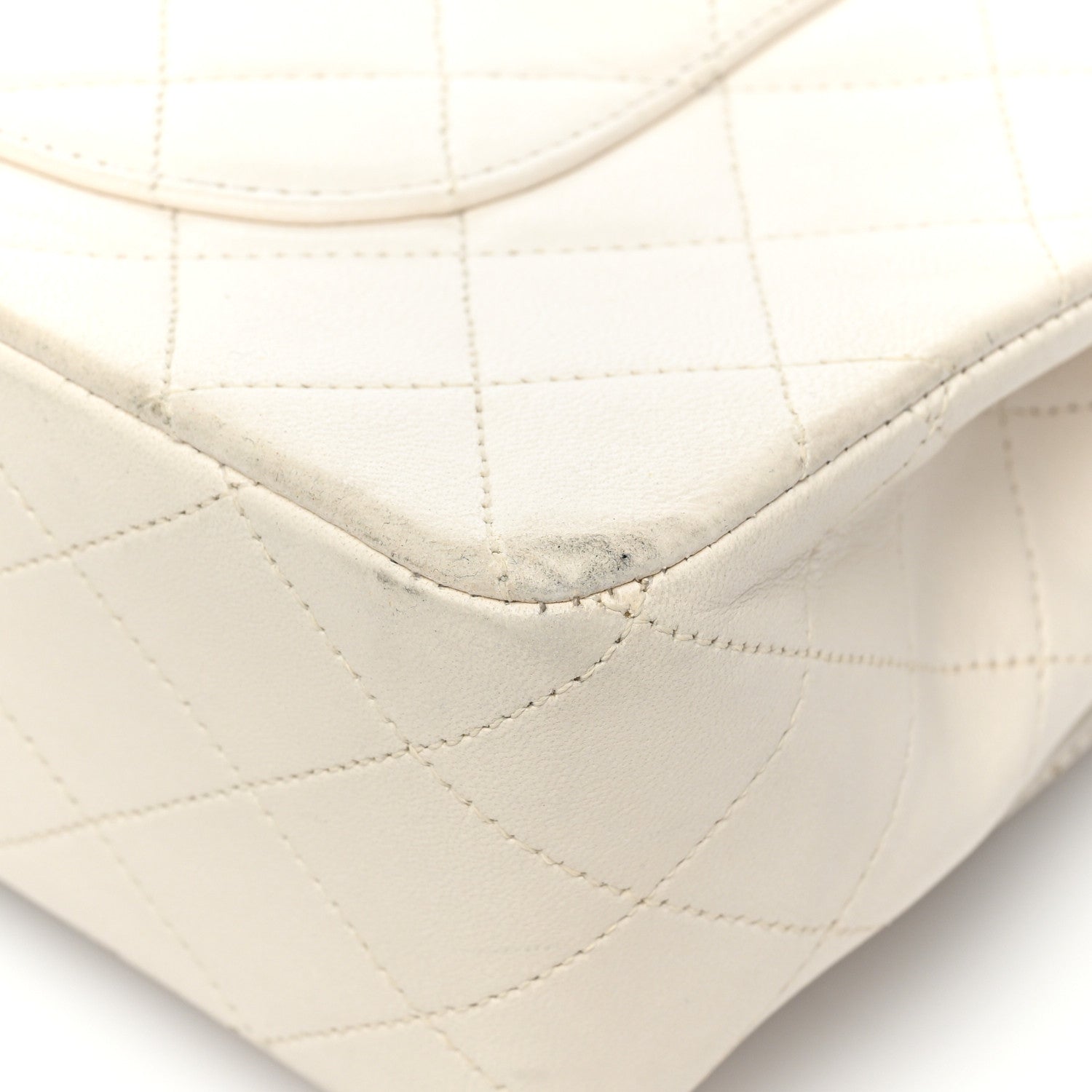 Chanel Lambskin Quilted Medium Double Flap White 12 of 18