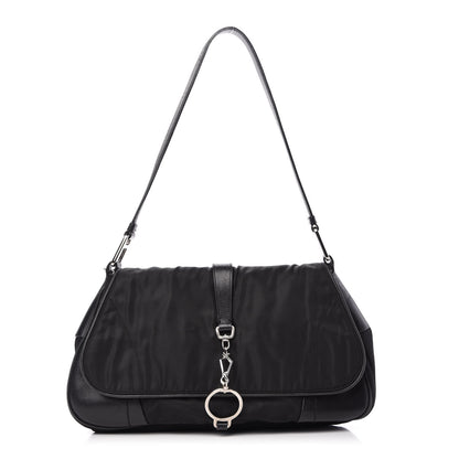 Prada Tessuto Nylon Calfskin Shoulder Bag Black 1 of 14