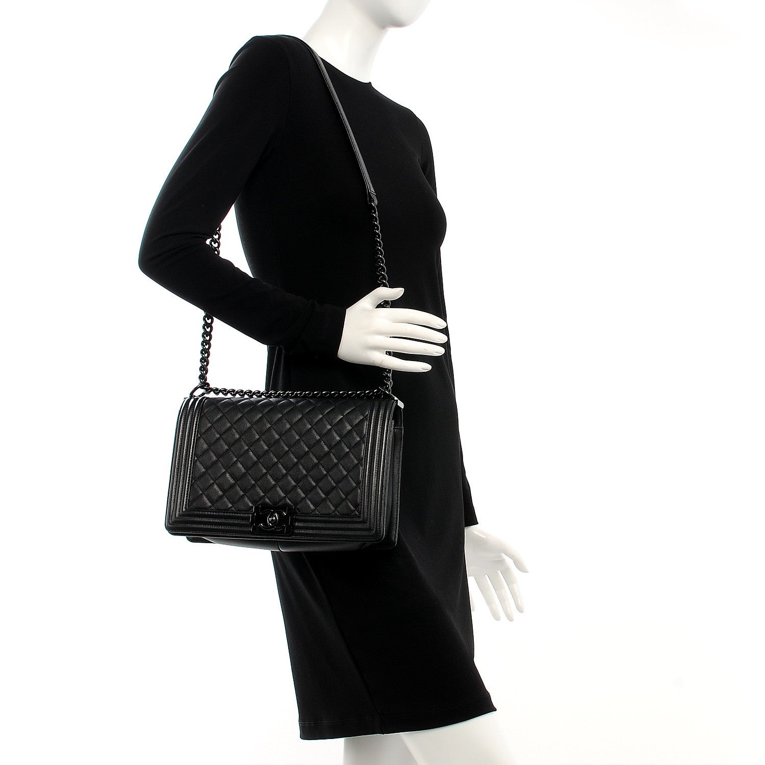 Chanel Caviar Quilted New Medium Boy Flap So Black 2 of 8