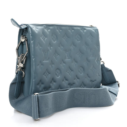 Louis Vuitton Lambskin Embossed Monogram Coussin PM Blue Glacier 3 of 8