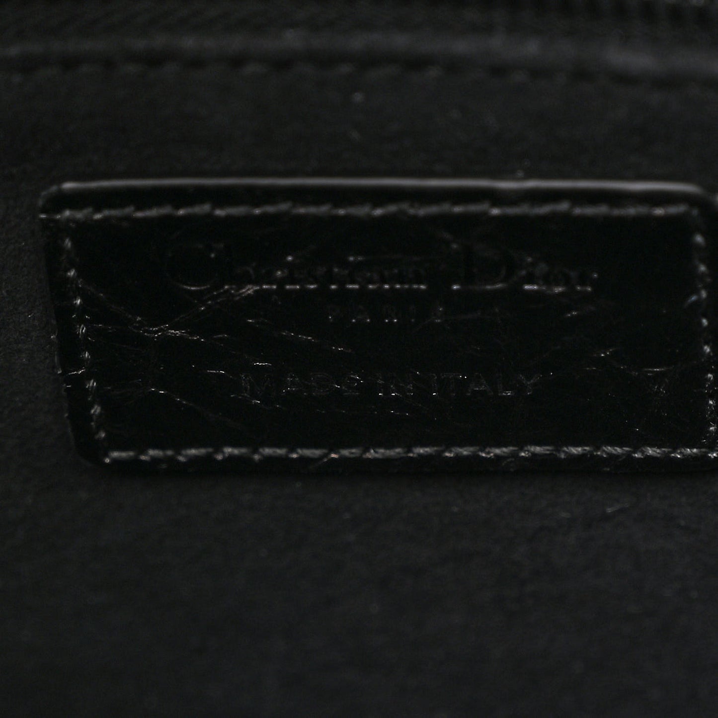 Crinkled Calfskin Cannage Medium Lady Dior Black