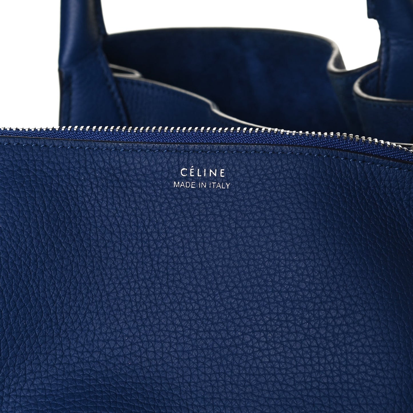 Supple Grained Calfskin Big Bag Bucket Cobalt