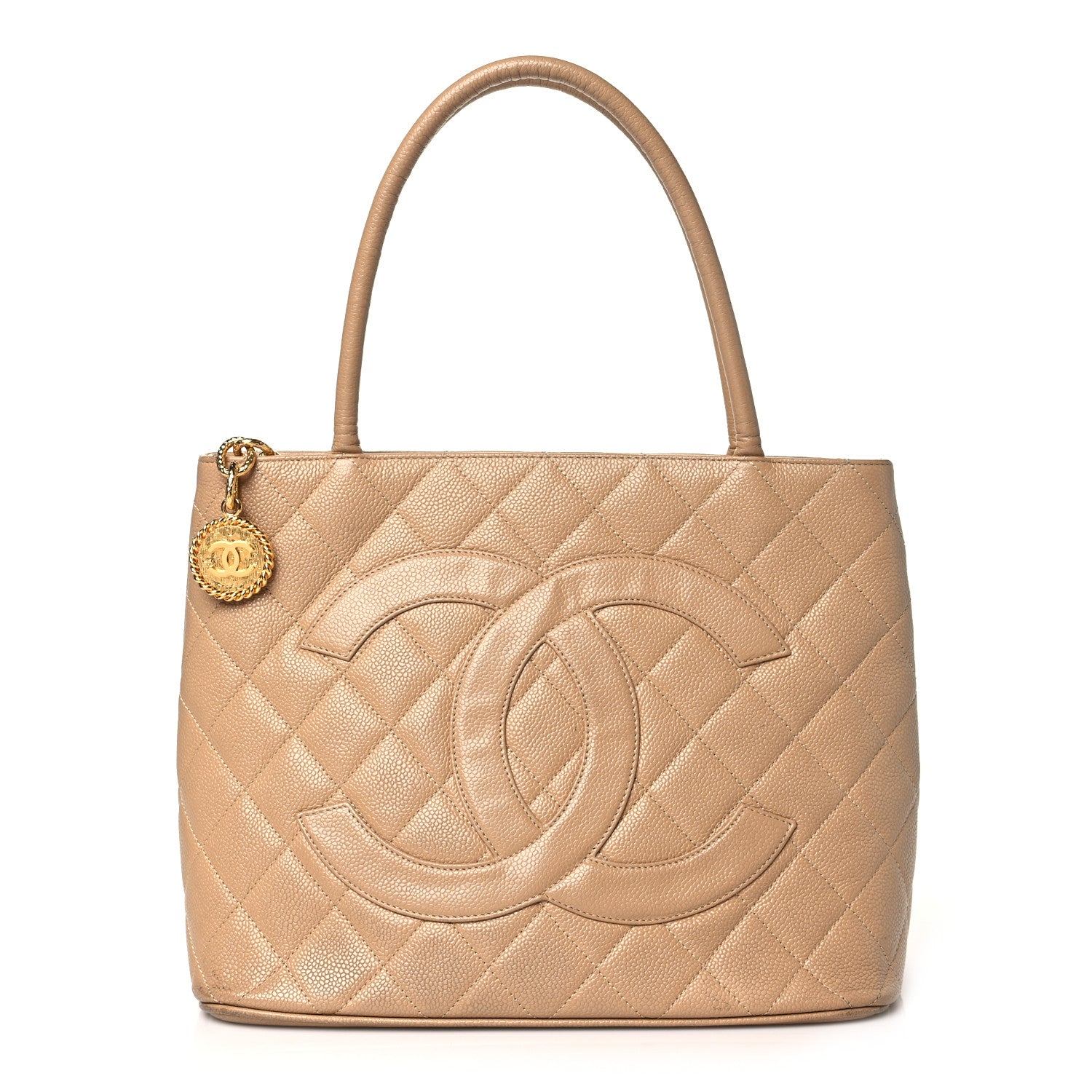 Chanel Caviar Quilted Medallion Tote Beige 1 of 12