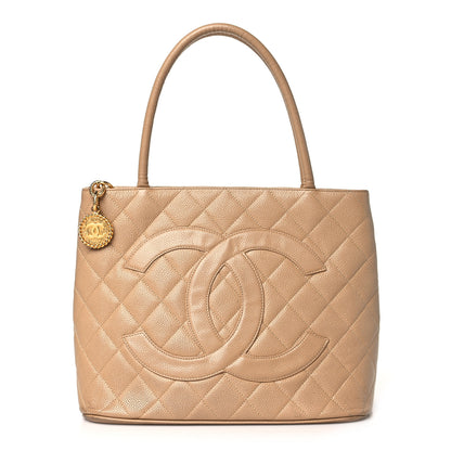 Chanel Caviar Quilted Medallion Tote Beige 1 of 12