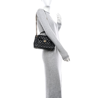 Chanel Caviar Calfskin Quilted Small Top Handle Flap Black 2 of 10