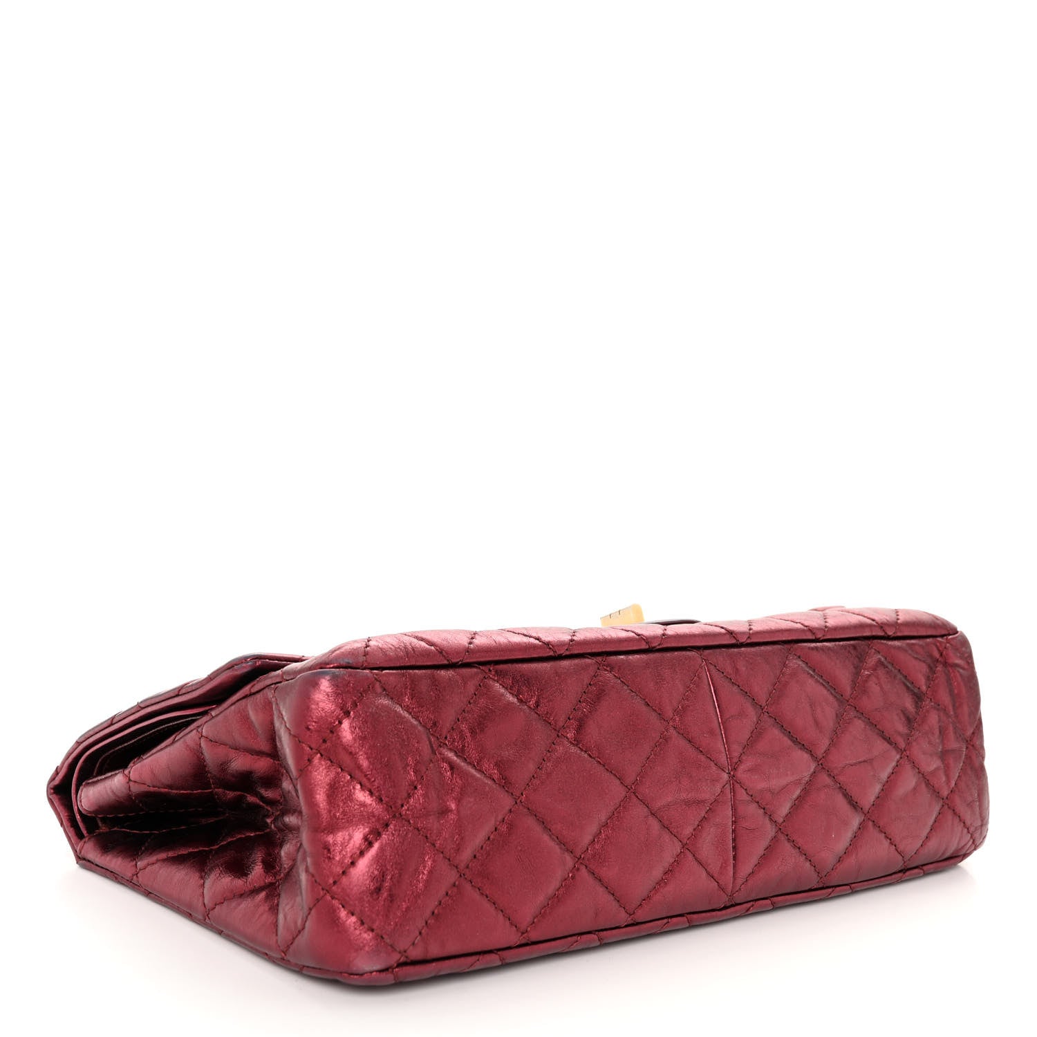 Chanel Metallic Aged Calfskin Quilted 2.55 Reissue 227 Flap Dark Red 4 of 12
