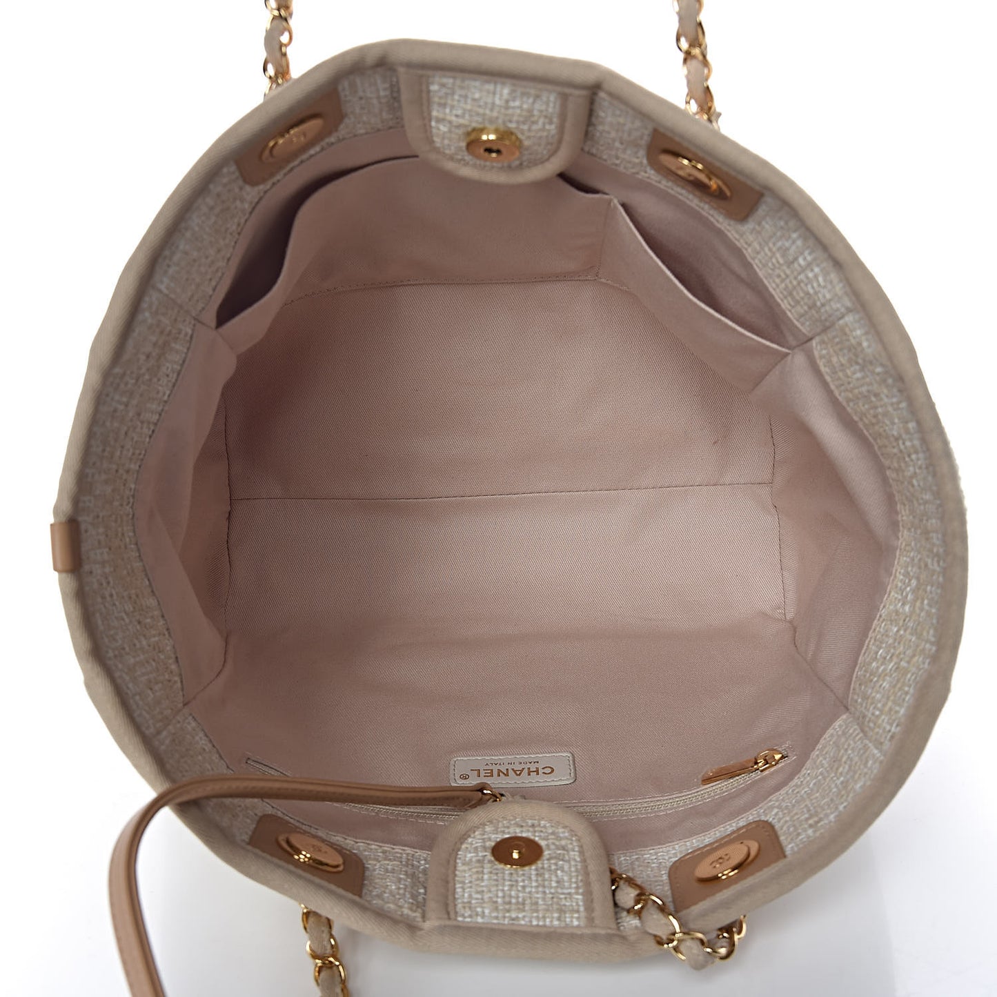 Canvas Small Deauville Tote Light Beige