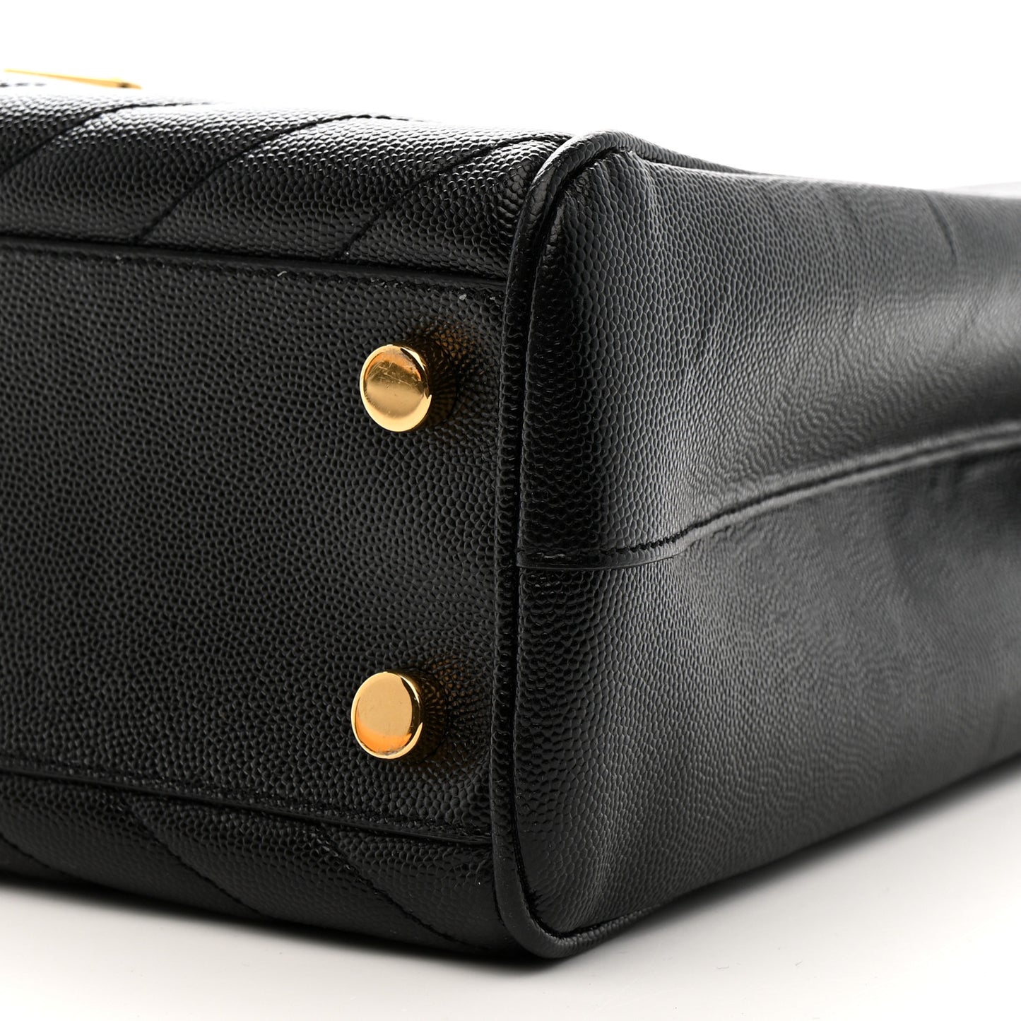 Grain De Poudre Matelasse Chevron Monogram Shopping Bag Black