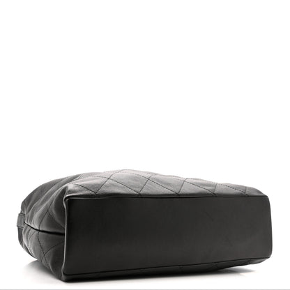 Chanel Shiny Lambskin Quilted Maxi Hobo Black 3 of 10