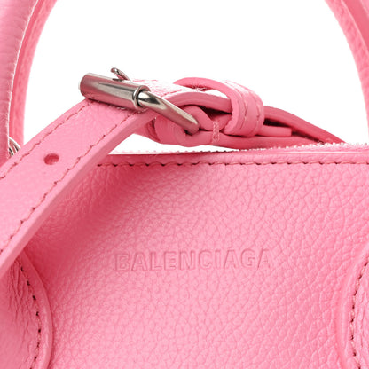 Balenciaga Signature Grained Calfskin Logo XXS Ville Top Handle Bag Rose Bubblegum Black 10 of 13