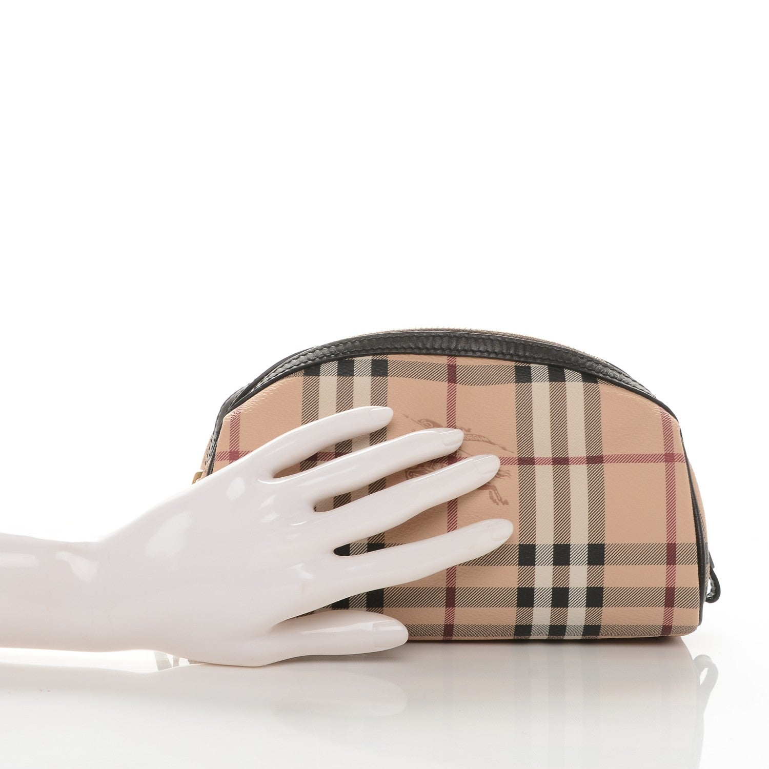 Burberry Haymarket Check Evelyn Cosmetic Bag Chocolate 2 of 7