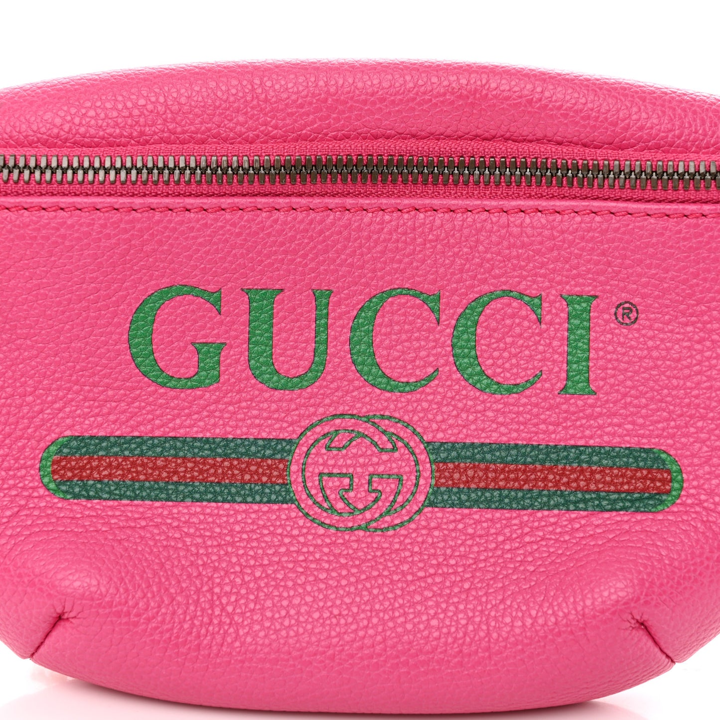 Grained Calfskin Small Logo Belt Bag Box Pink Green