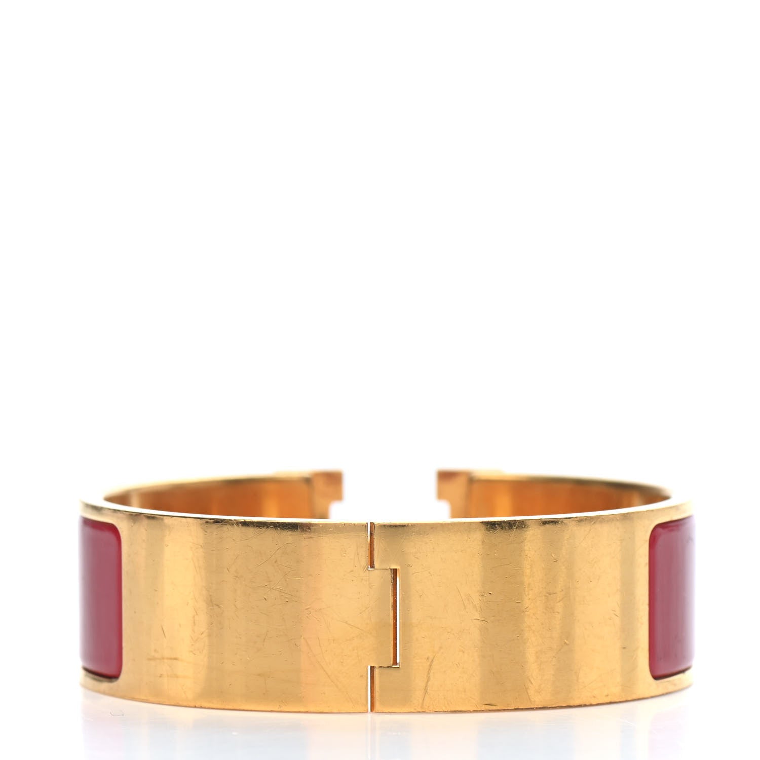 Hermes Enamel Wide Clic Clac H Bracelet GM Red 2 of 3