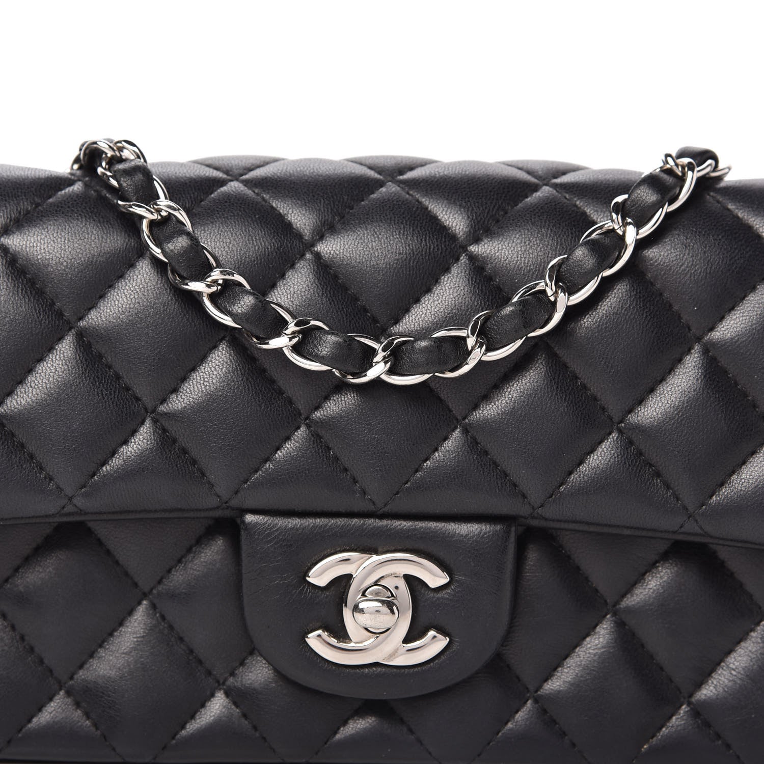 Chanel Lambskin Quilted Mini Rectangular Flap Black 10 of 10