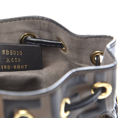 Fendi Vitello Liberty F is Fendi Bi-Color FF 1974 Embossed Mini Mon Tresor Bucket Bag Maya Black 7 of 11