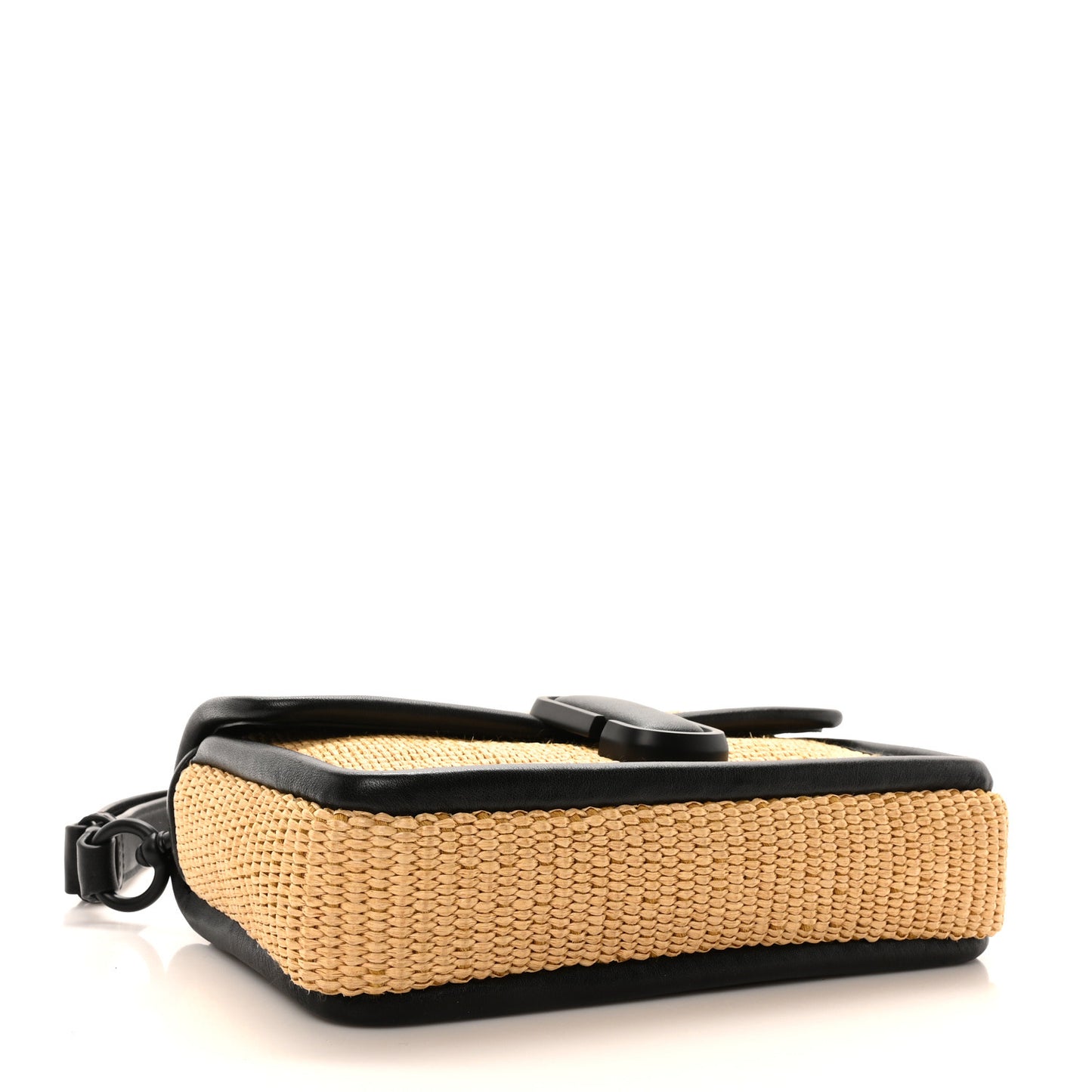 Calfskin Woven Straw J Marc Shoulder Bag Beige
