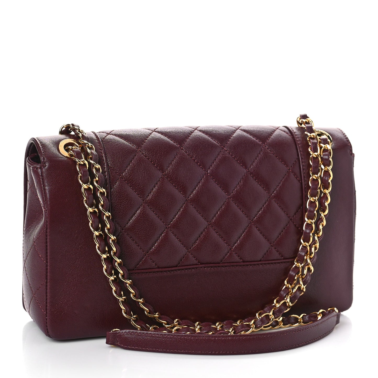 Sheepskin Quilted Vintage Mademoiselle Flap Dark Red