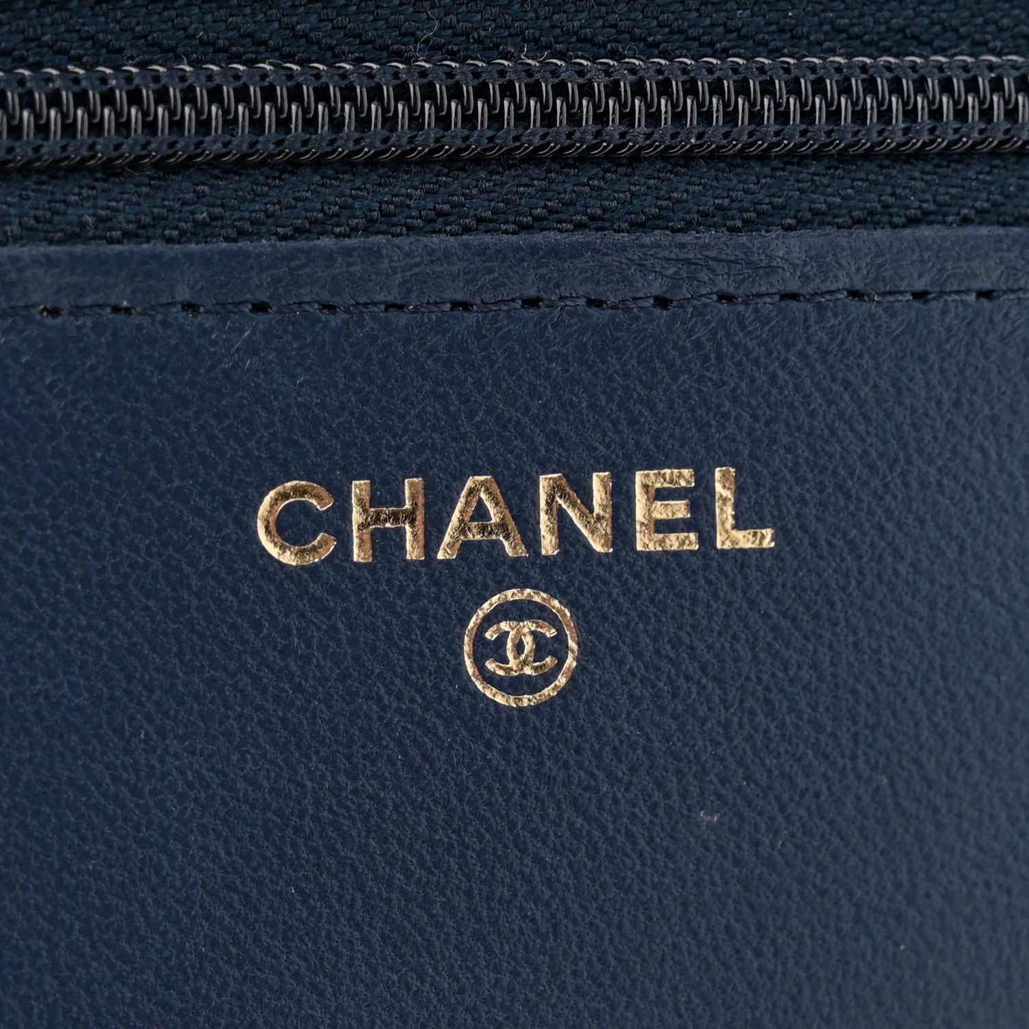 Chanel Lambskin Quilted Wallet On Chain WOC Dark Blue 6 of 10