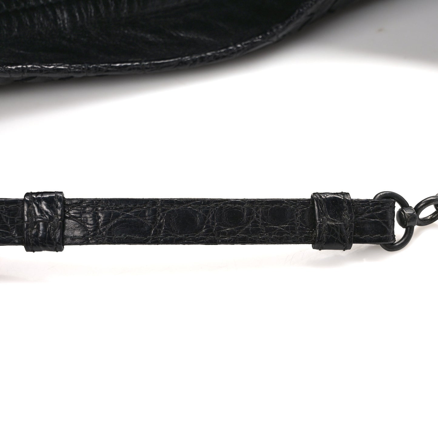 Nappa Intrecciato Alligator Hobo Black