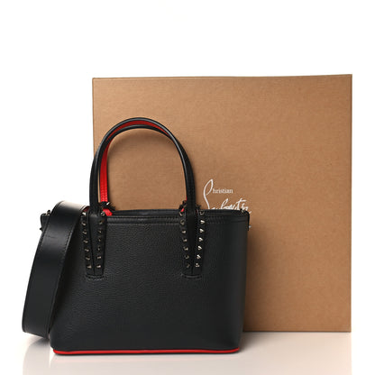 Christian Louboutin Calfskin Spikes Mini East West Cabata Tote Black 10 of 10