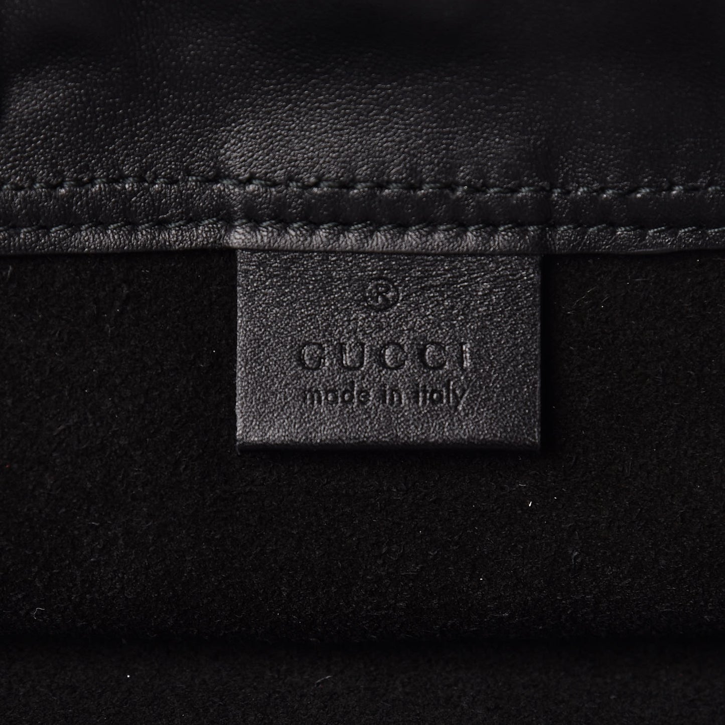 Calfskin Logo Drawstring Backpack Black
