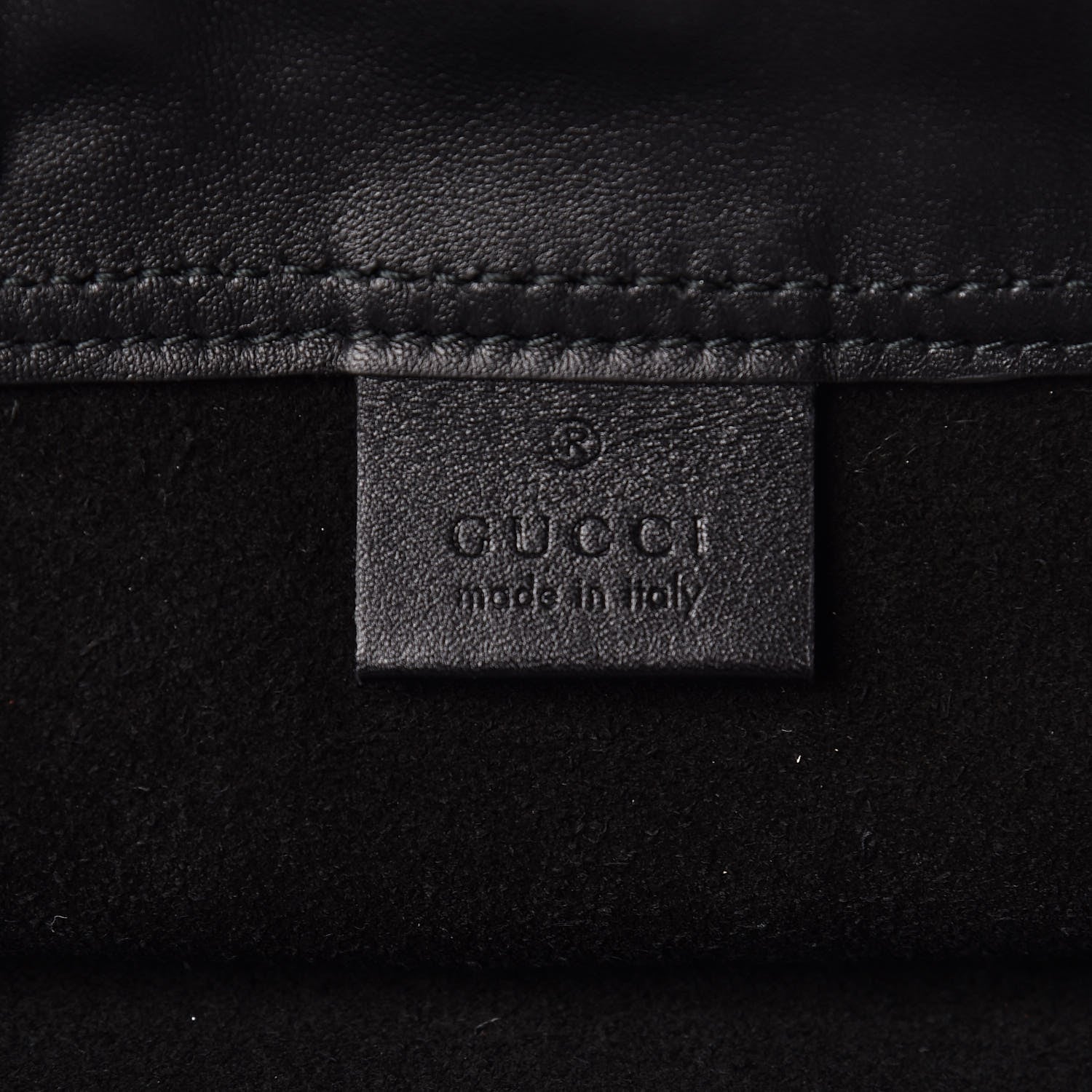 Gucci Calfskin Logo Drawstring Backpack Black 7 of 11