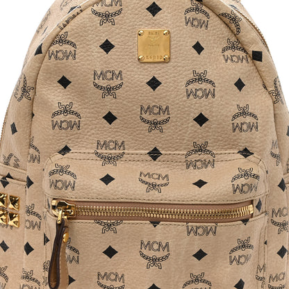 MCM Visetos Small Side Stud Stark Backpack Beige 8 of 10