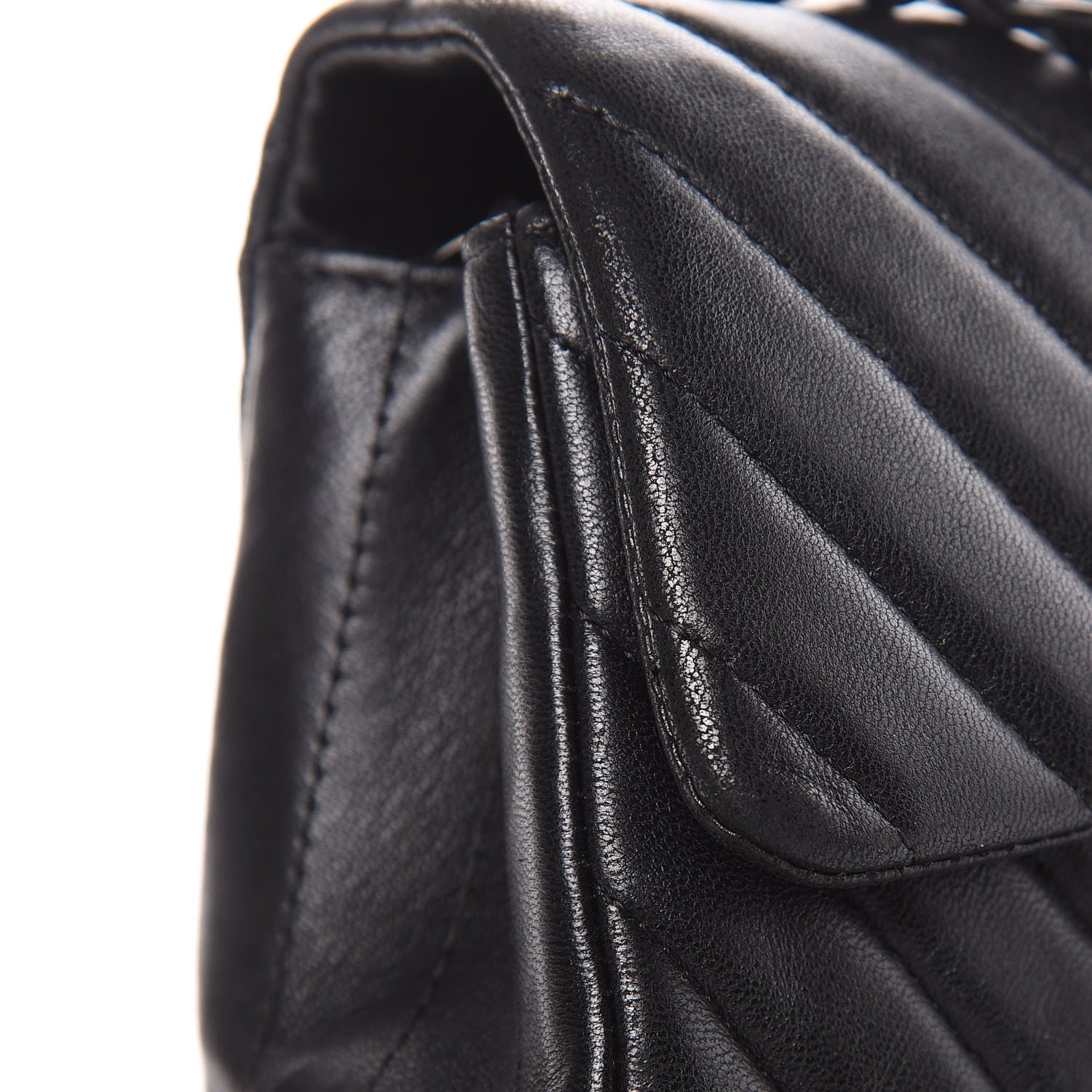 Chanel Lambskin Chevron Quilted Mini Rectangular Flap So Black 13 of 22