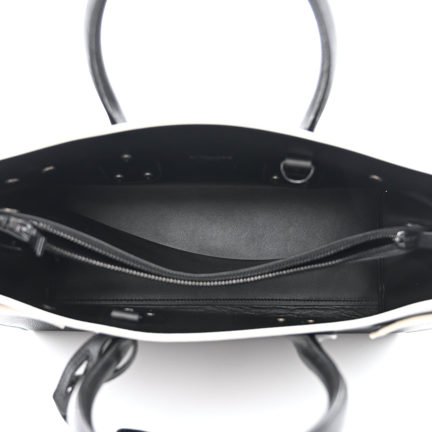 Saint Laurent Grained Calfskin Topstitch Small Sac De Jour Black Porcelain 6 of 12